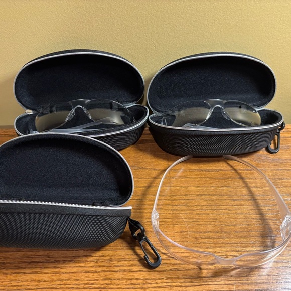 3 Pair of Standard Size Safety Glasses with Cases - not used - Picture 2 of 5